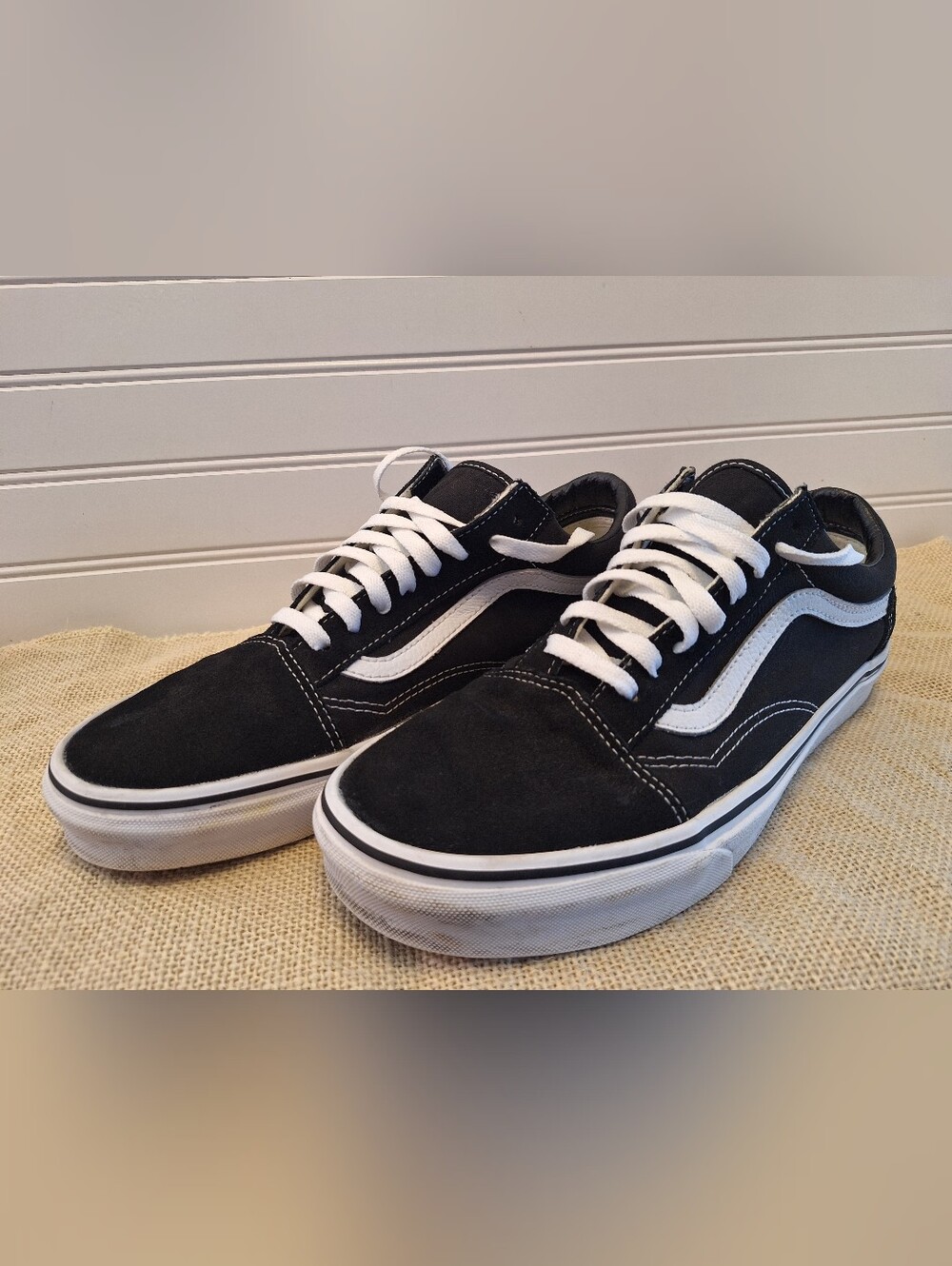 Vans Black White Suede Low Top Sneakers - Picture 4 of 6